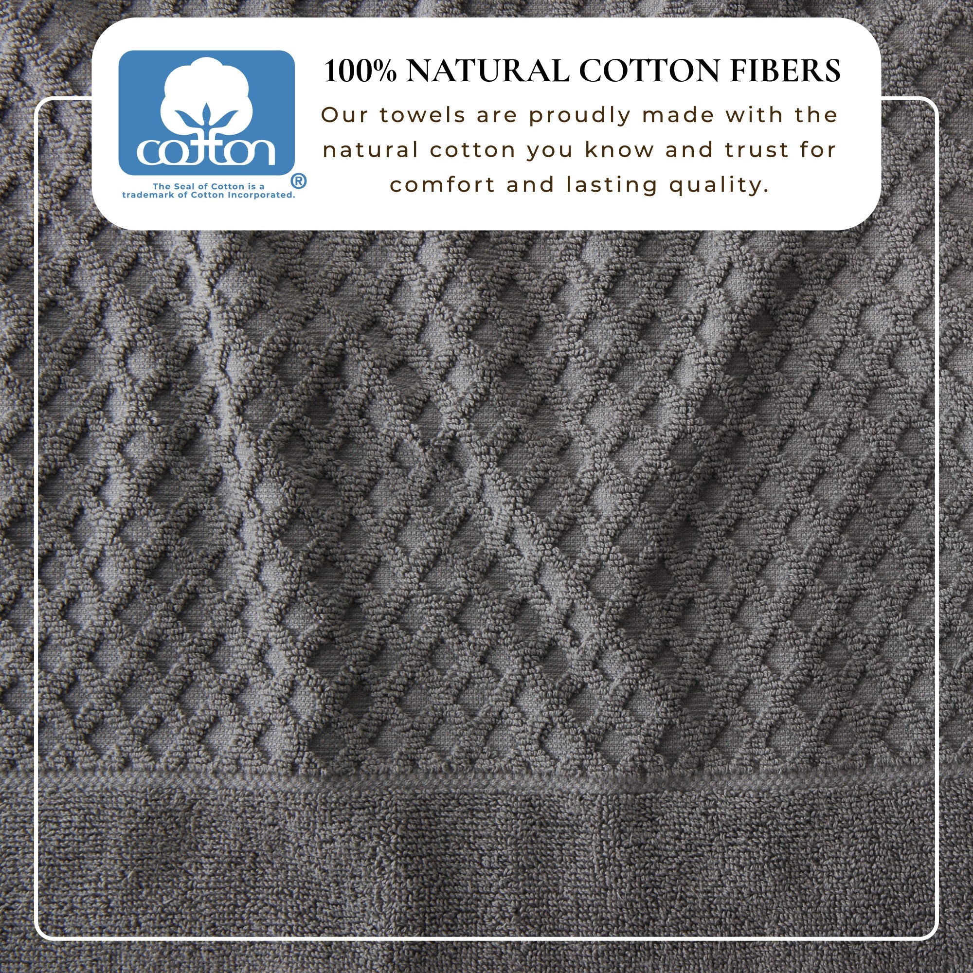 Cotton Diamond Waffle Weave Bath Towel Set