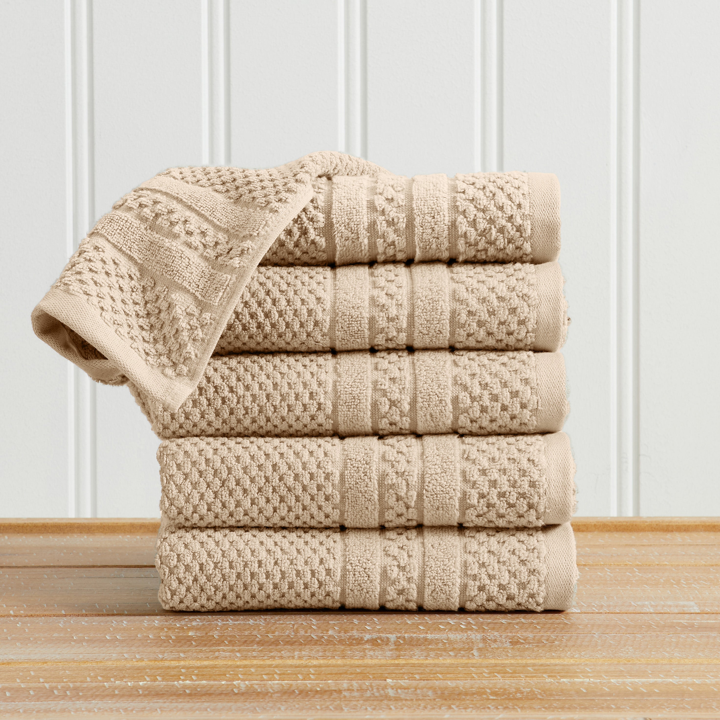100% Cotton Checkered Jacquard Bath Towel Set