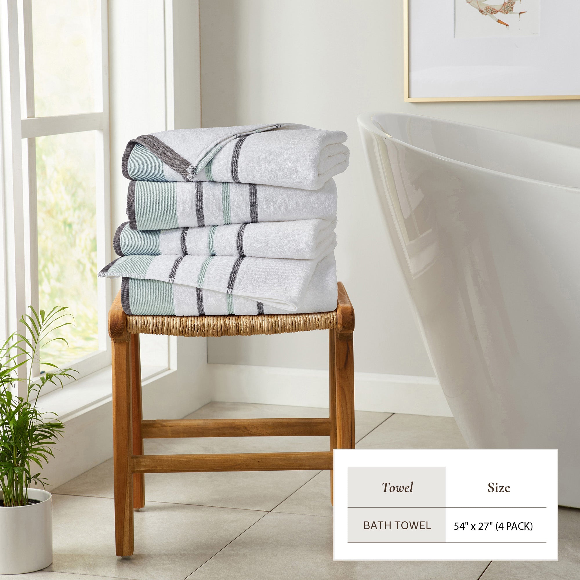 Decorative Cotton Stripe Bath Towel Set