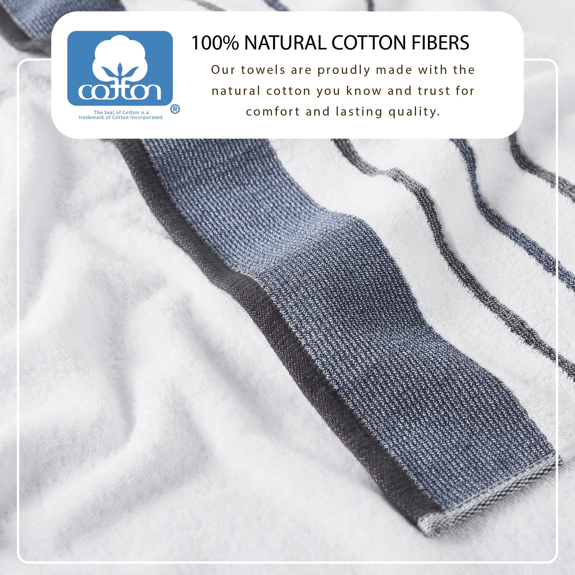 Decorative Cotton Stripe Bath Towel Set