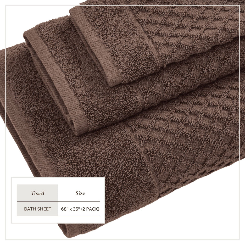 Cotton Diamond Waffle Weave Bath Towel Set