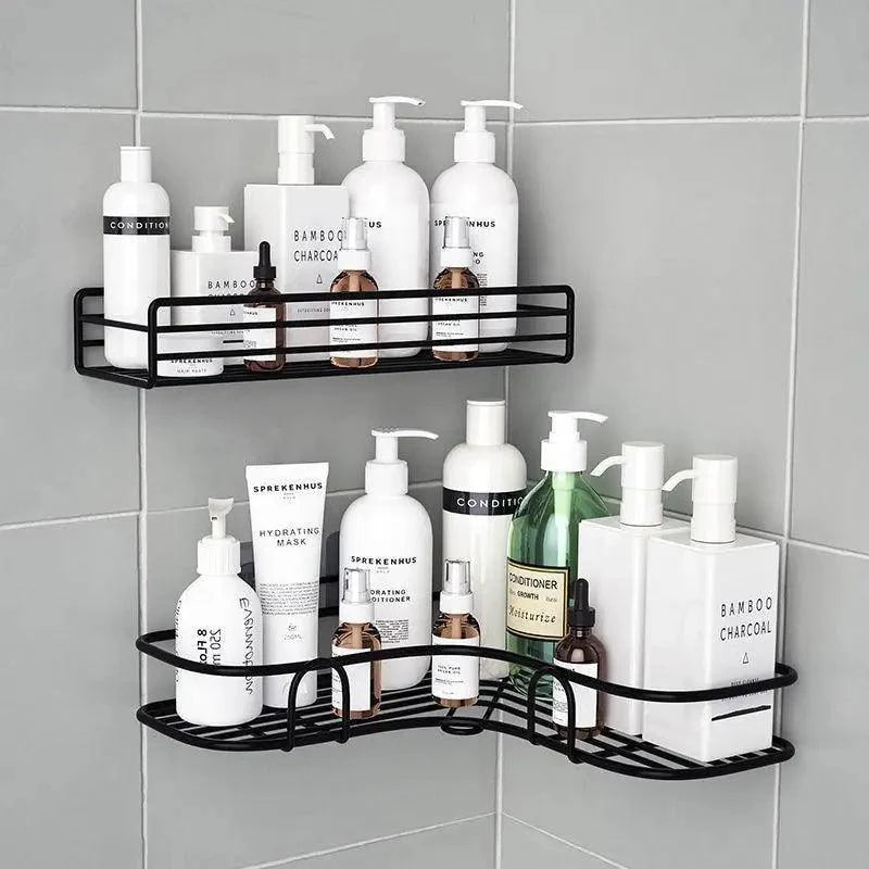 Premium Quality Bathroom Kitchen Punch Corner Frame Shower Shelf