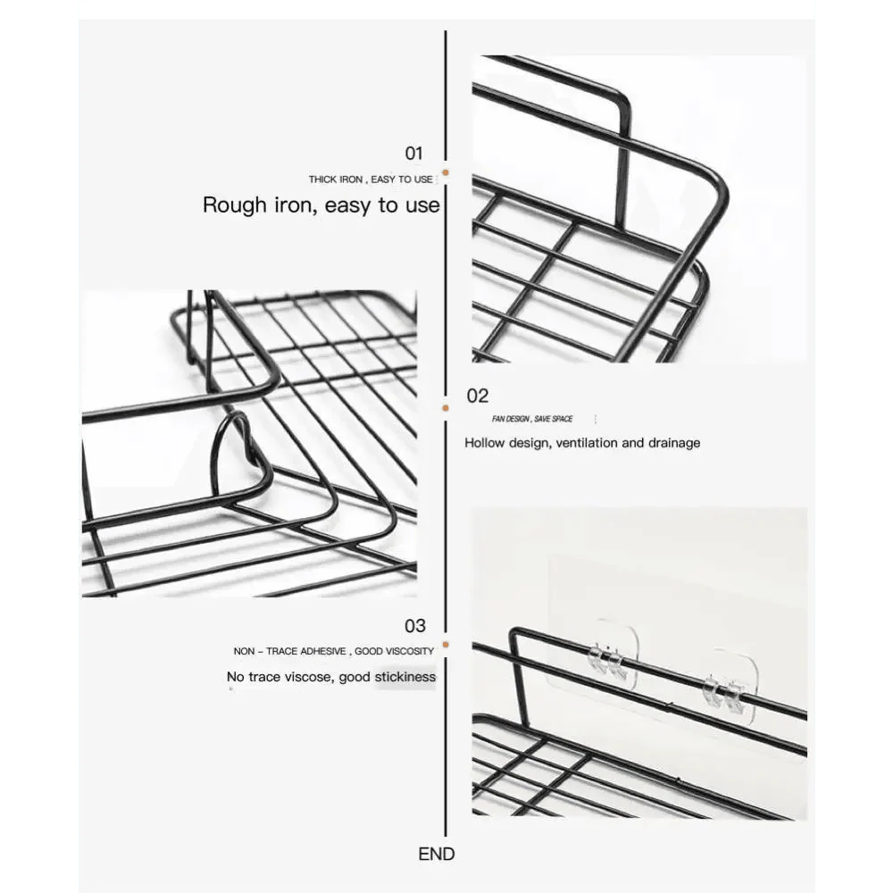 Premium Quality Bathroom Kitchen Punch Corner Frame Shower Shelf