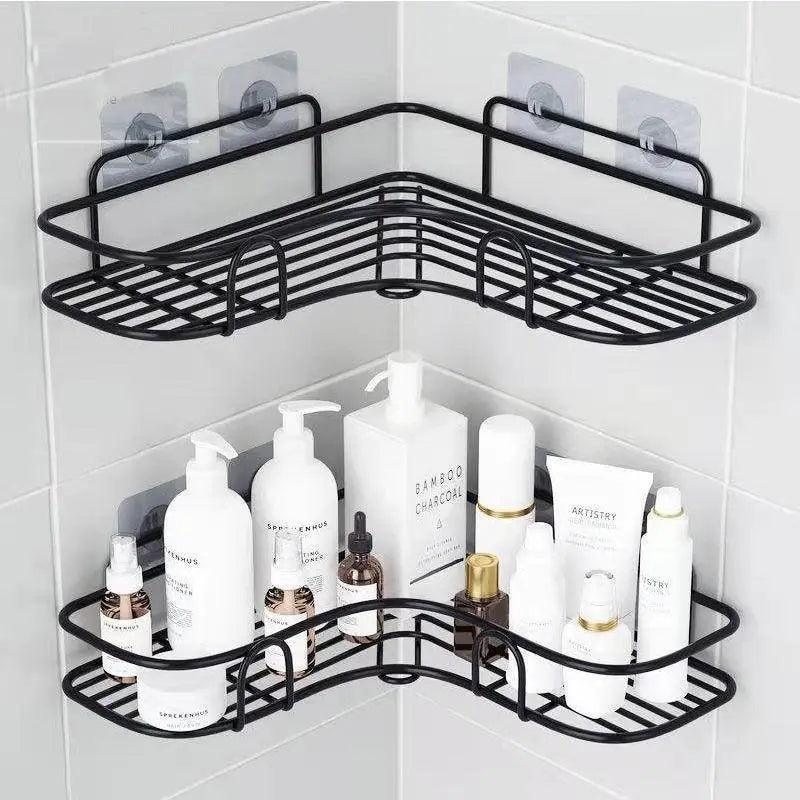 Premium Quality Bathroom Kitchen Punch Corner Frame Shower Shelf