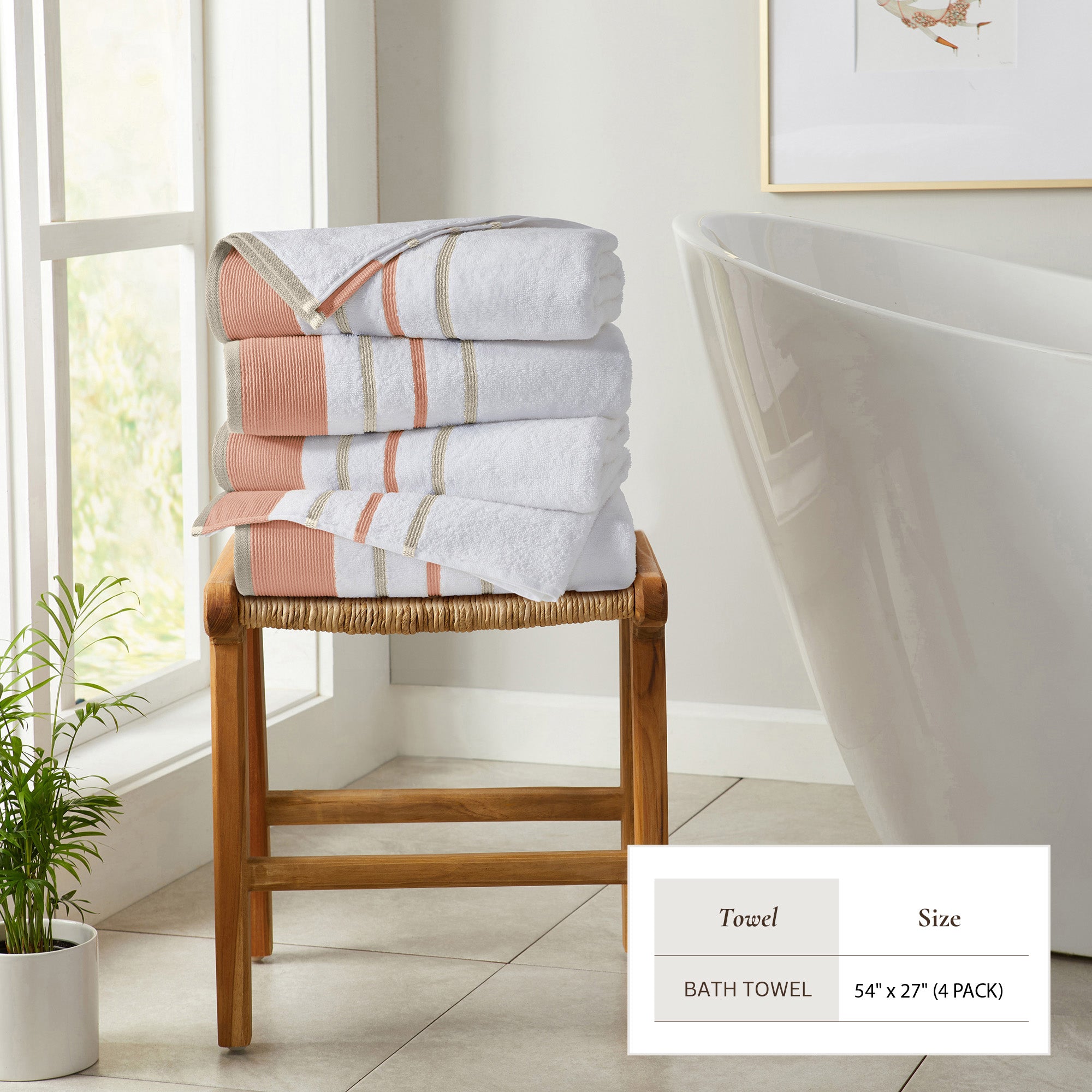 Decorative Cotton Stripe Bath Towel Set