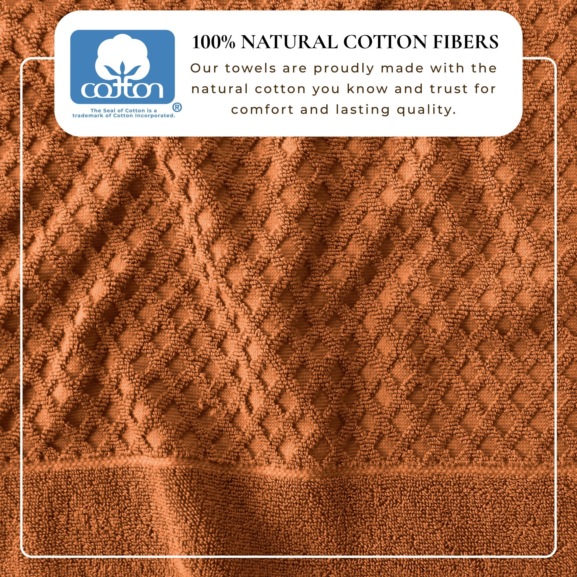 Cotton Diamond Waffle Weave Bath Towel Set