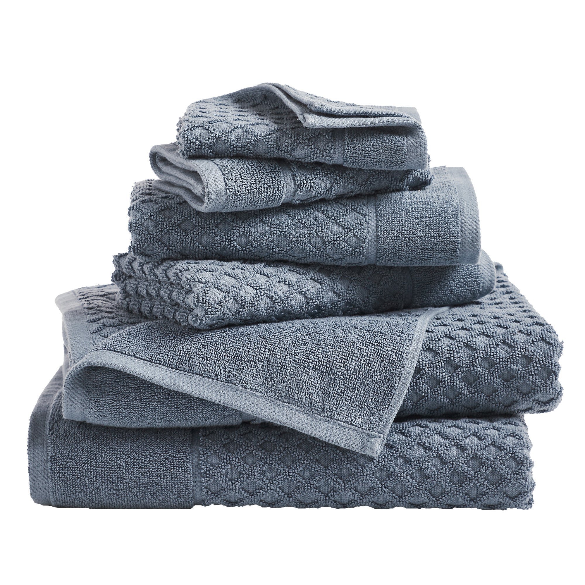 Cotton Diamond Waffle Weave Bath Towel Set