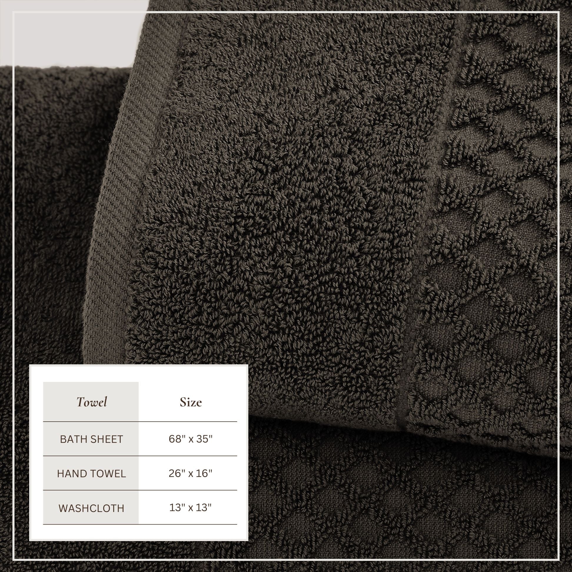 Cotton Diamond Waffle Weave Bath Towel Set