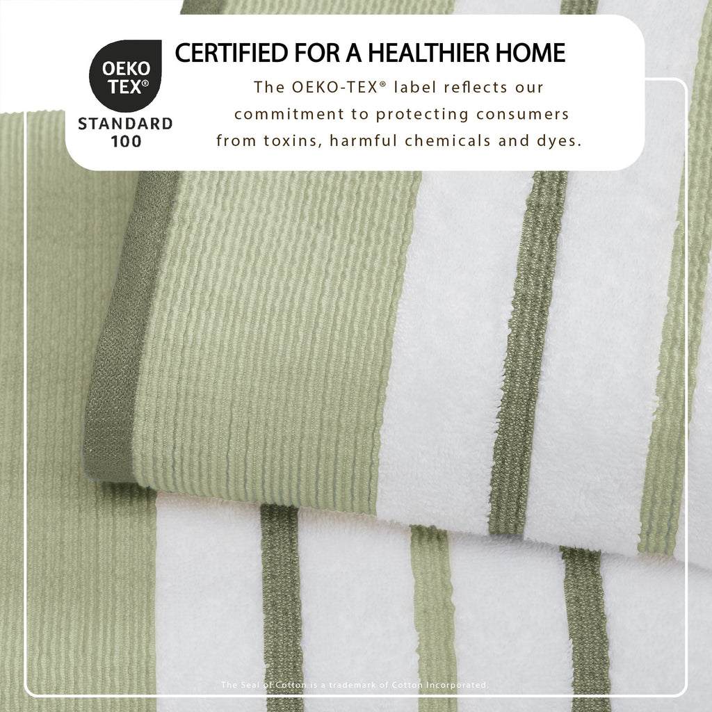 Decorative Cotton Stripe Bath Towel Set
