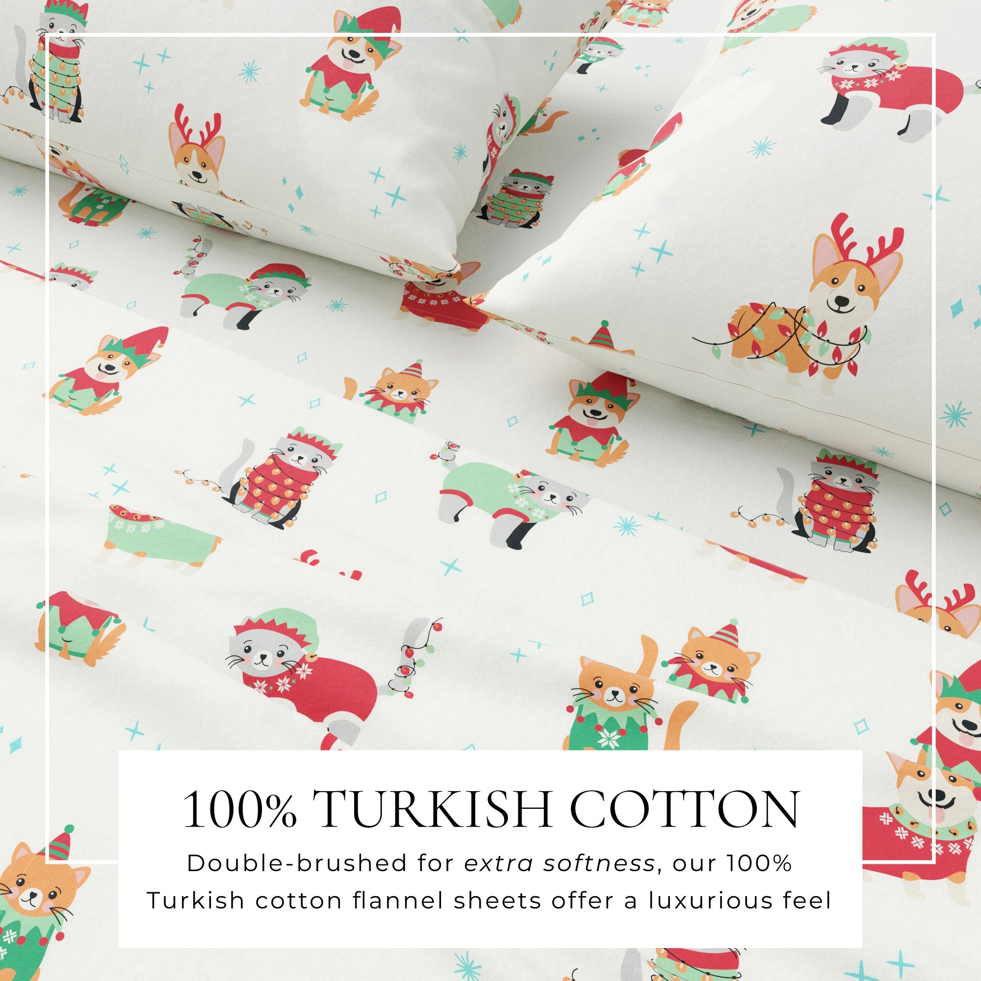 Turkish Cotton Christmas Flannel Sheet