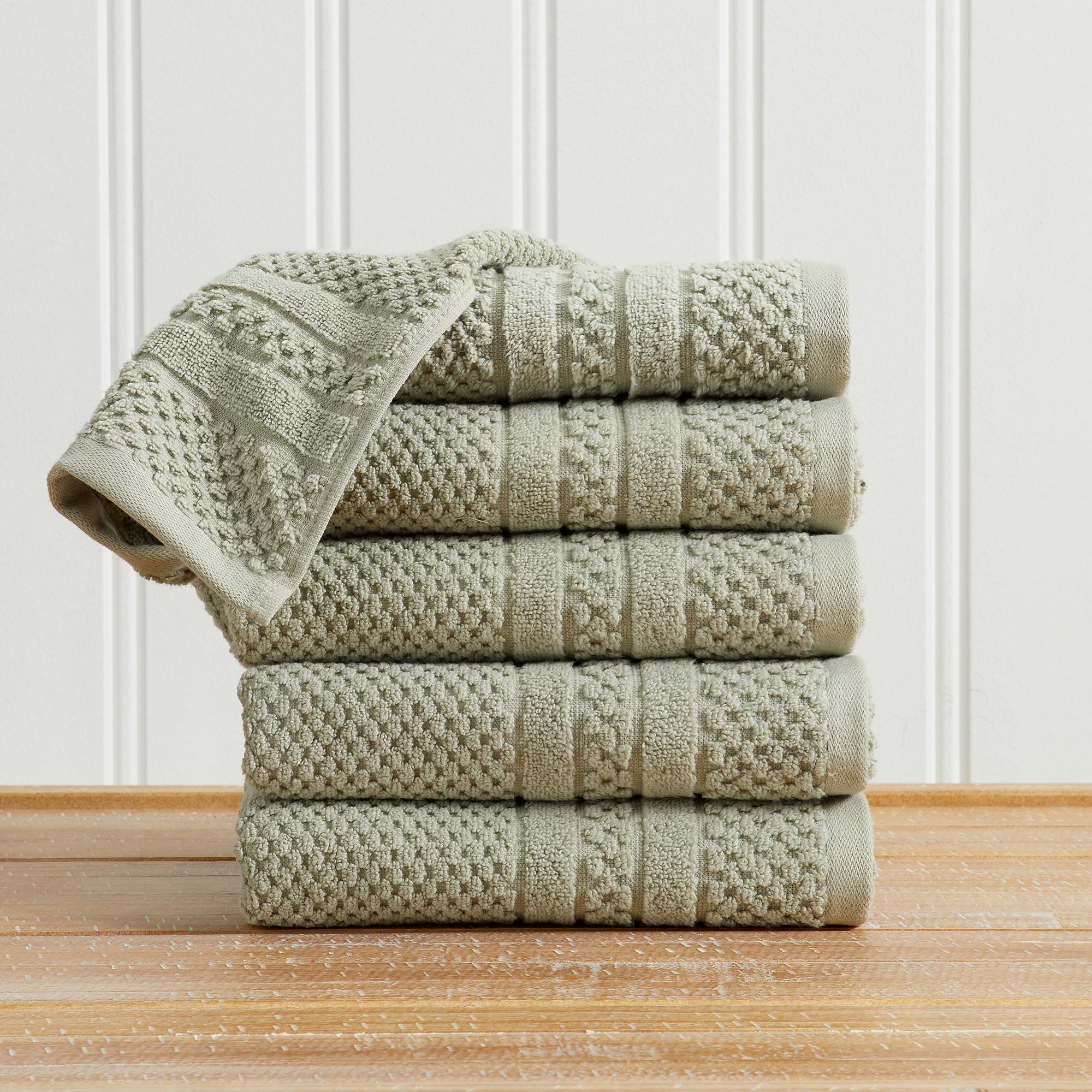 100% Cotton Checkered Jacquard Bath Towel Set