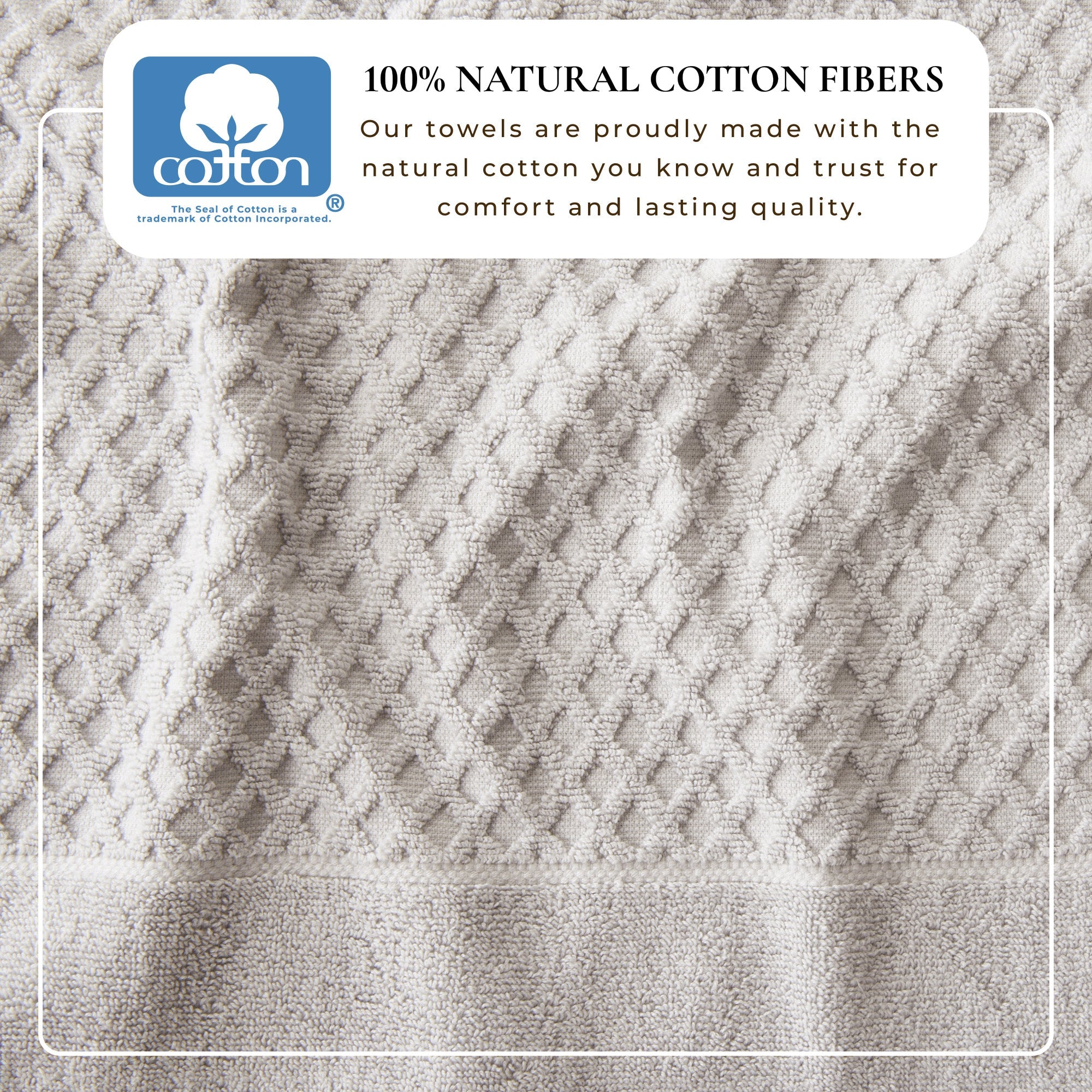 Cotton Diamond Waffle Weave Bath Towel Set