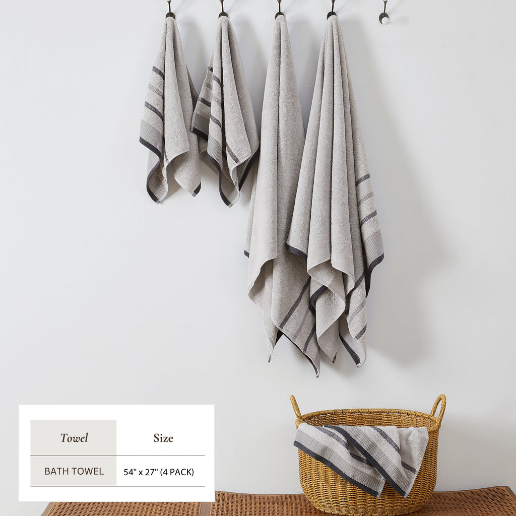 Decorative Cotton Stripe Bath Towel Set