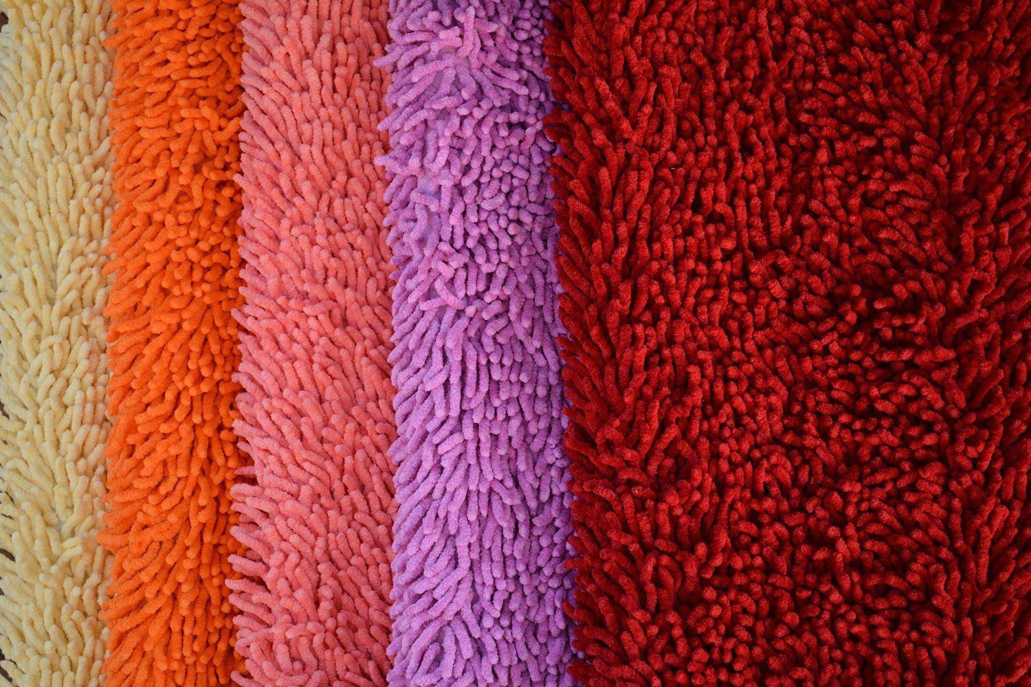 Tache Cotton Chenille Solid Dark Raspberry Red Rug