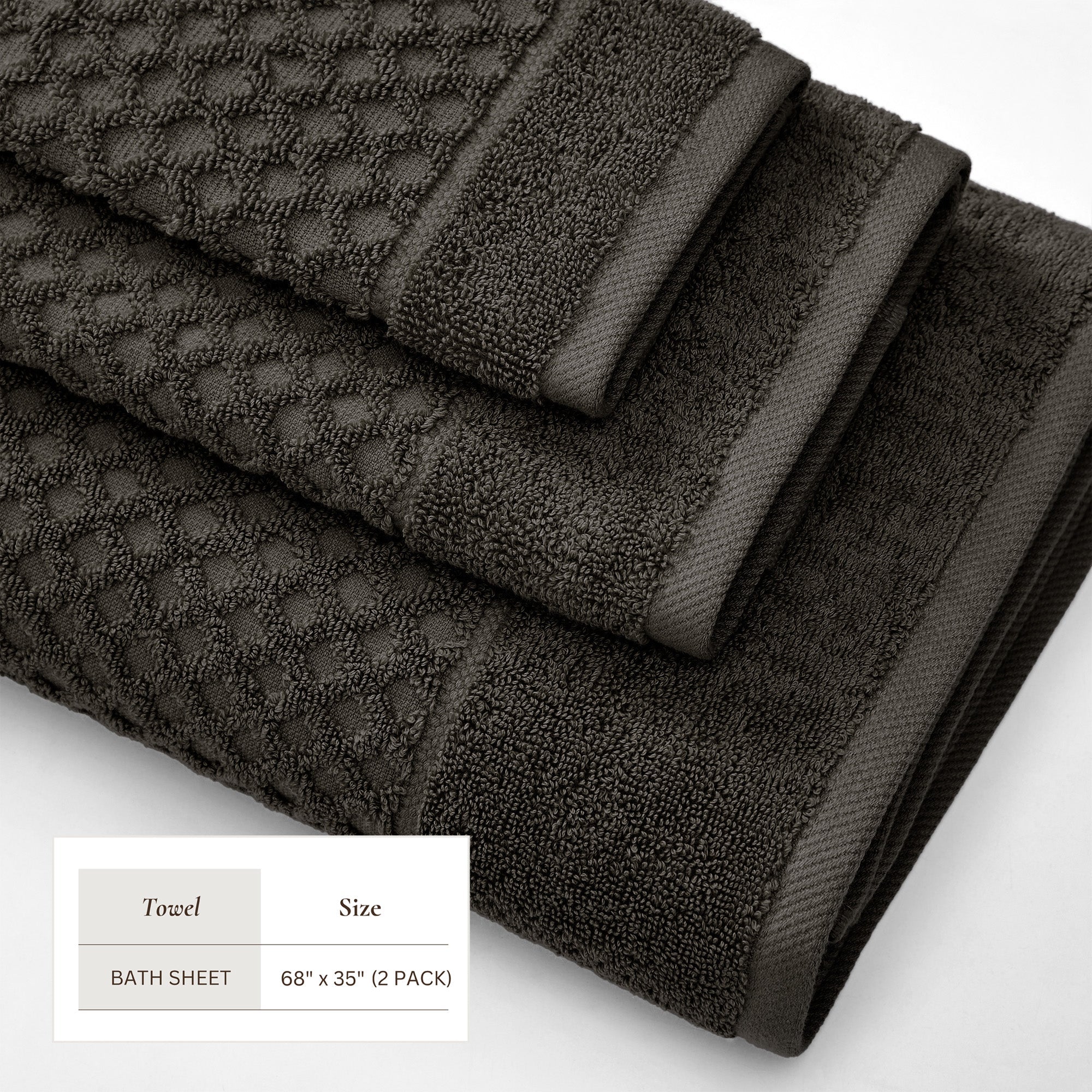 Cotton Diamond Waffle Weave Bath Towel Set