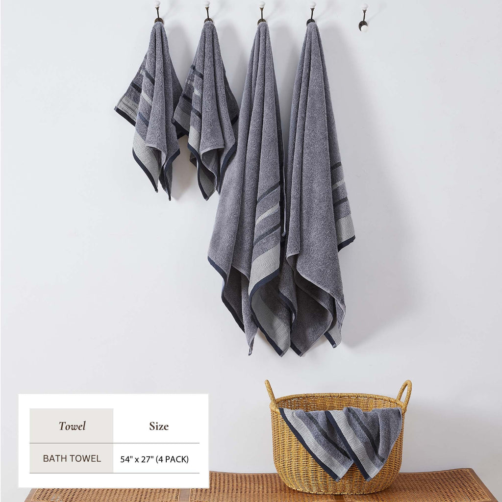 Decorative Cotton Stripe Bath Towel Set