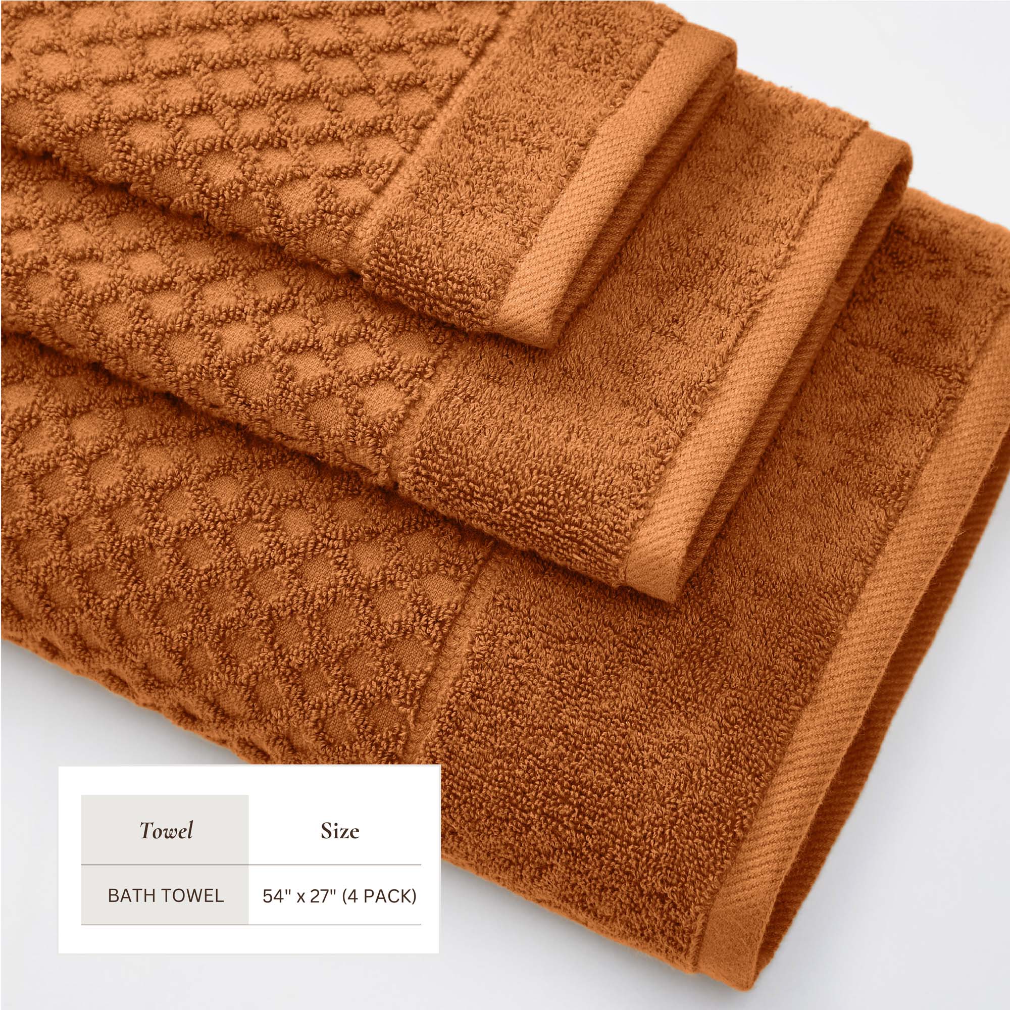 Cotton Diamond Waffle Weave Bath Towel Set