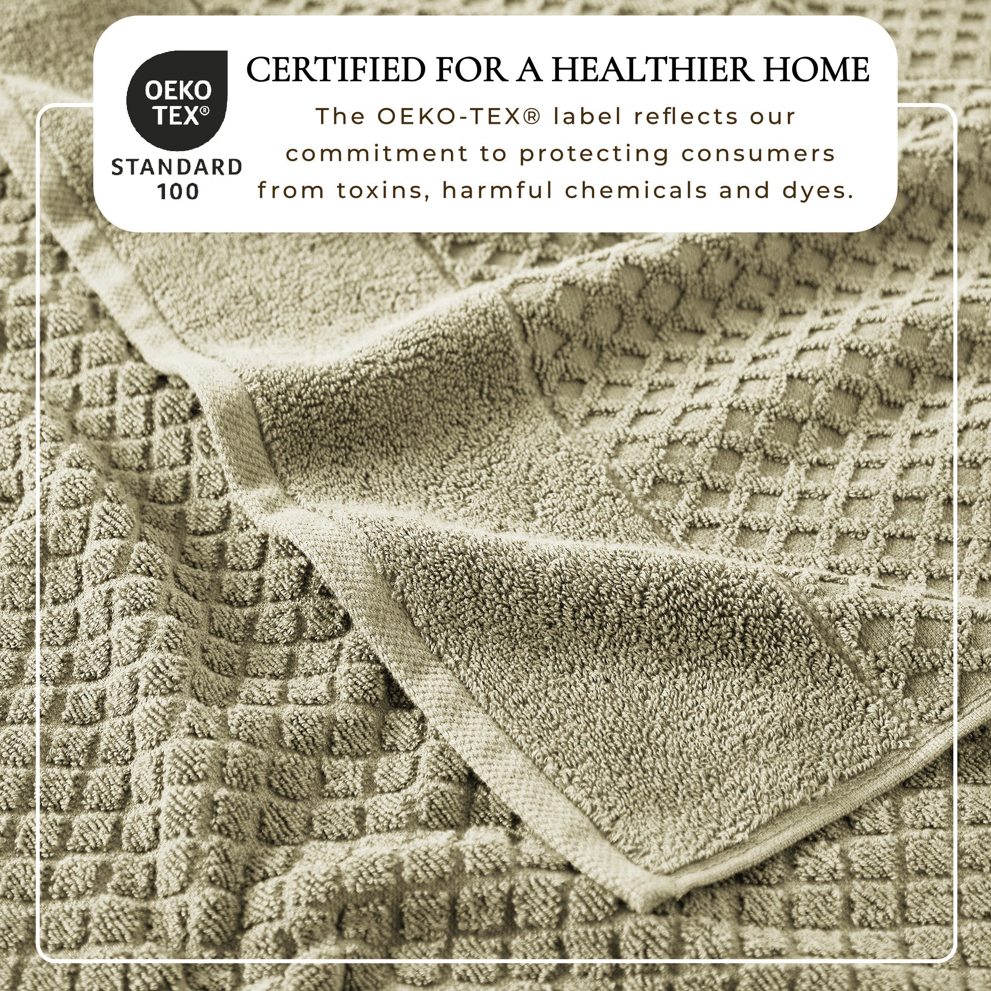 Cotton Diamond Waffle Weave Bath Towel Set