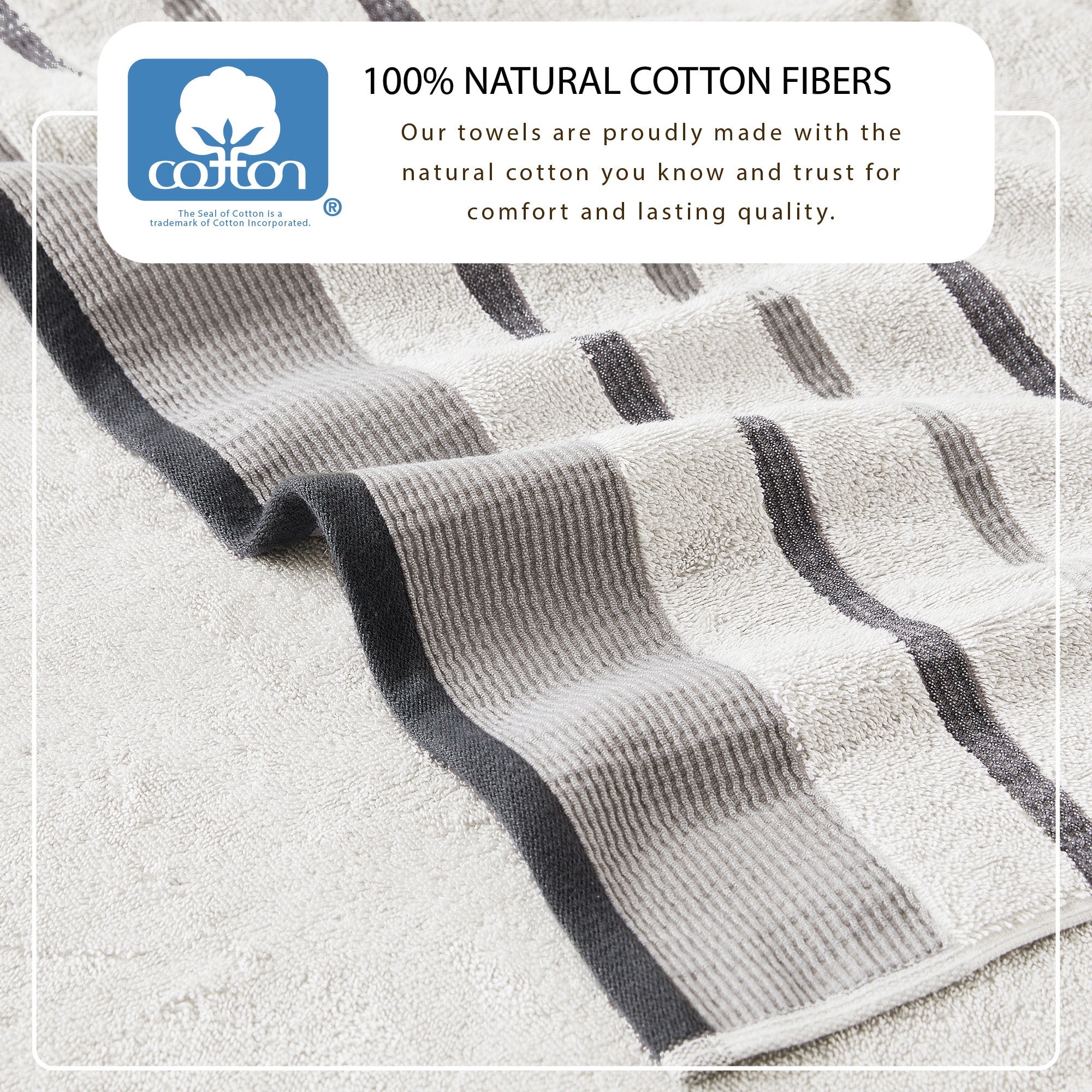 Decorative Cotton Stripe Bath Towel Set