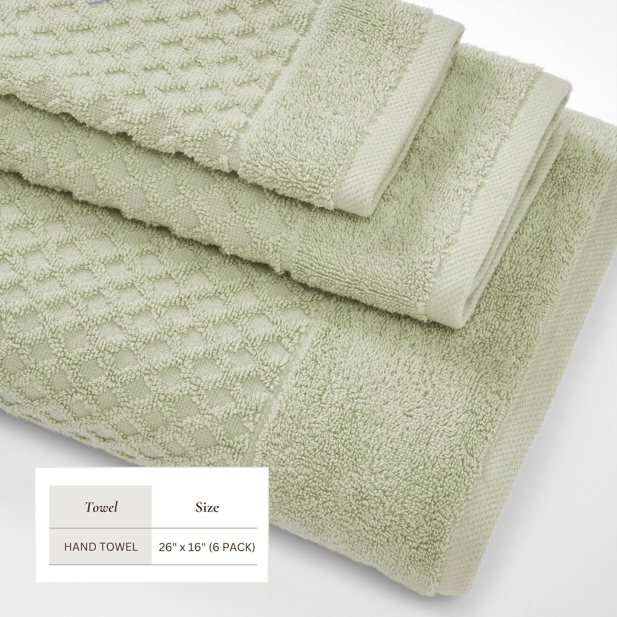 Cotton Diamond Waffle Weave Bath Towel Set