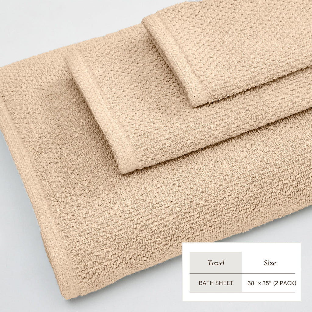 Cotton Textured Bath Towel Set