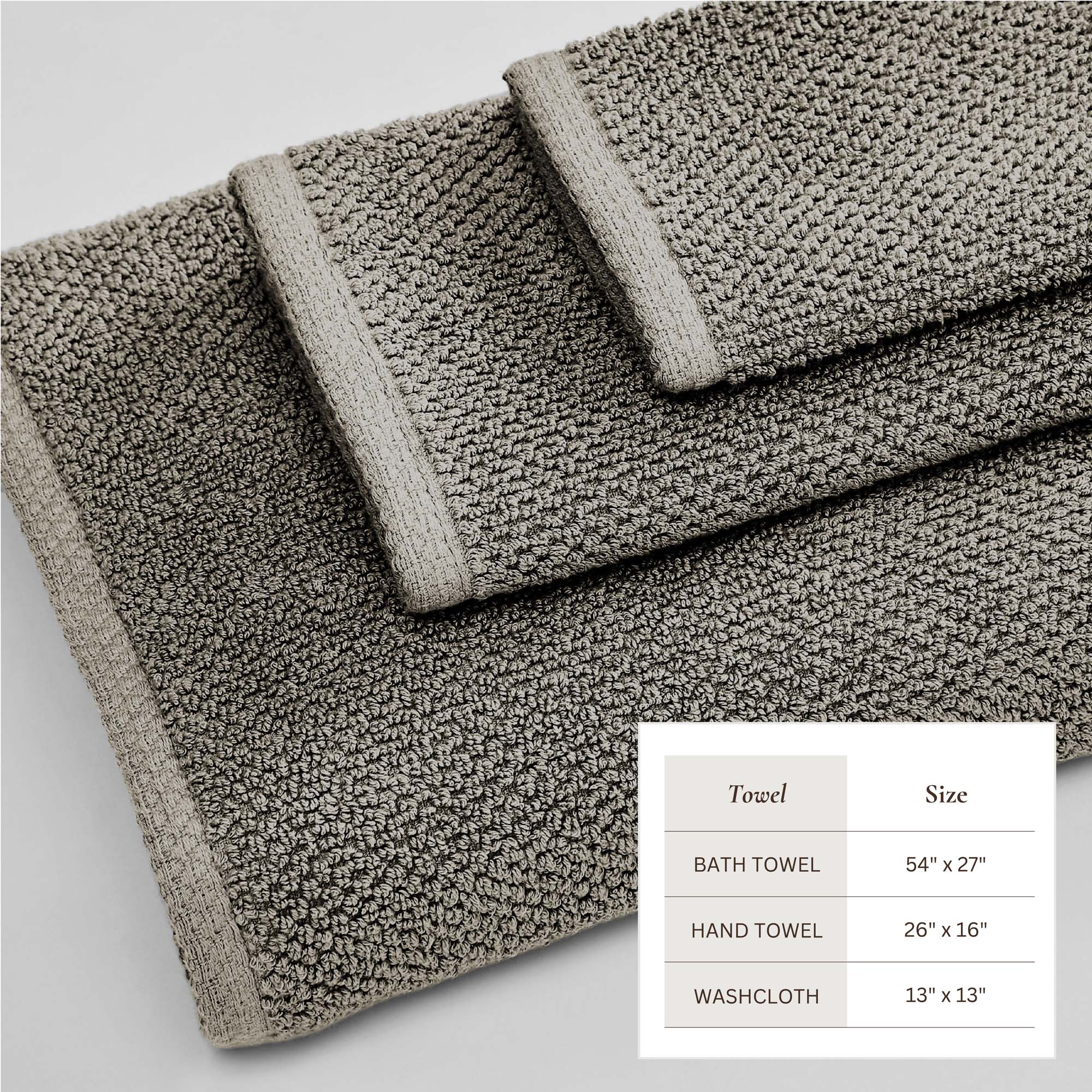 Cotton Textured Bath Towel Set
