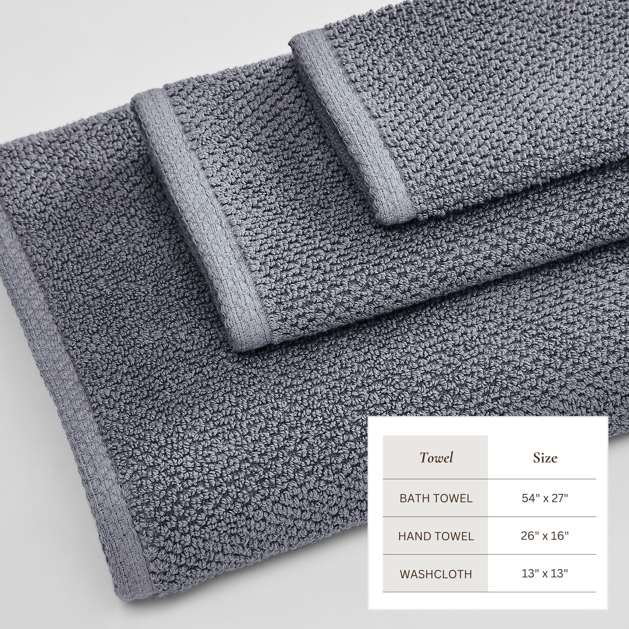 Cotton Textured Bath Towel Set