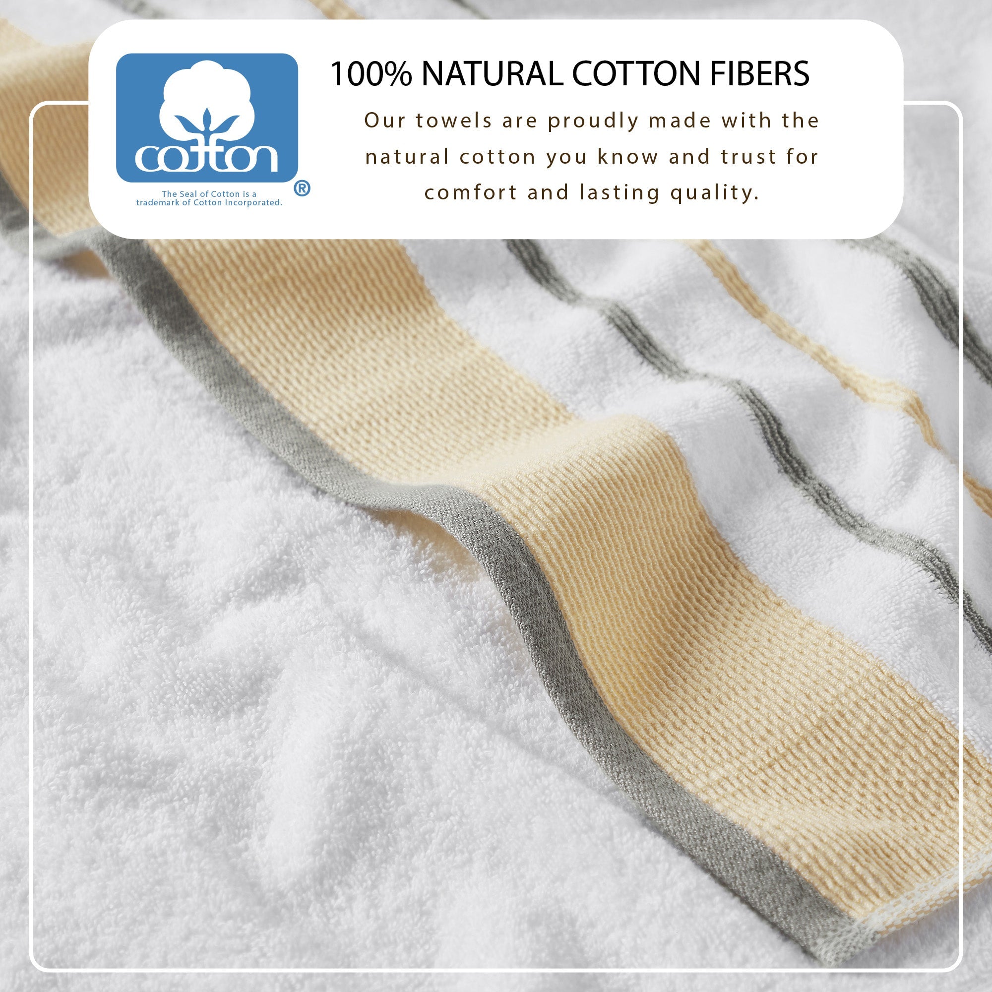 Decorative Cotton Stripe Bath Towel Set