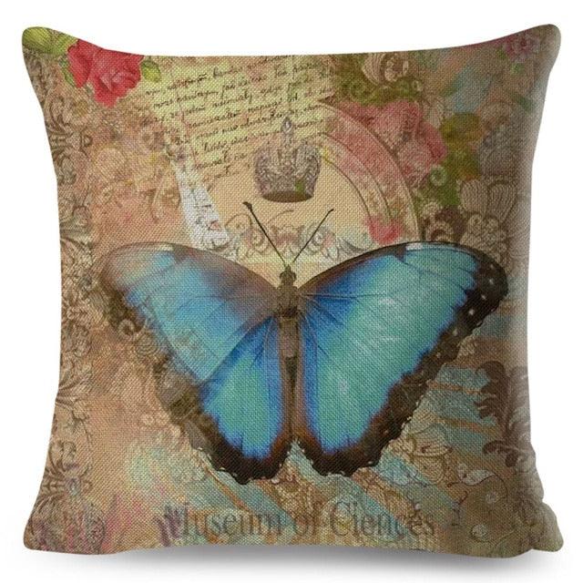 Vintage Europe Style ButteLight Blue Pattern Throw Pillow Covers