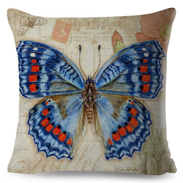 Vintage Europe Style ButteLight Blue Pattern Throw Pillow Covers