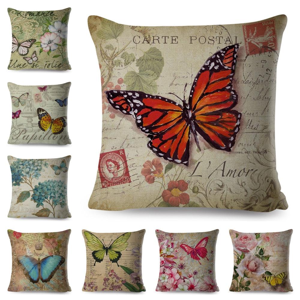 Vintage Europe Style ButteLight Blue Pattern Throw Pillow Covers