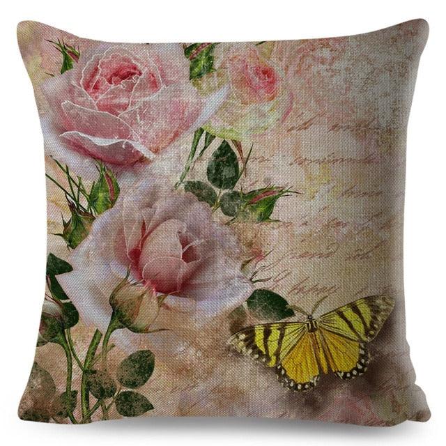 Vintage Europe Style ButteLight Blue Pattern Throw Pillow Covers