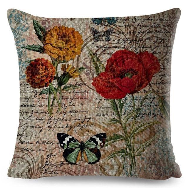 Vintage Europe Style ButteLight Blue Pattern Throw Pillow Covers