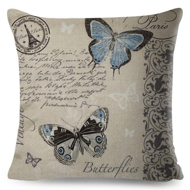 Vintage Europe Style ButteLight Blue Pattern Throw Pillow Covers