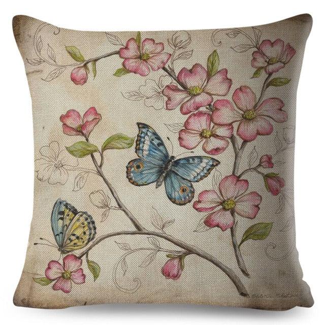 Vintage Europe Style ButteLight Blue Pattern Throw Pillow Covers