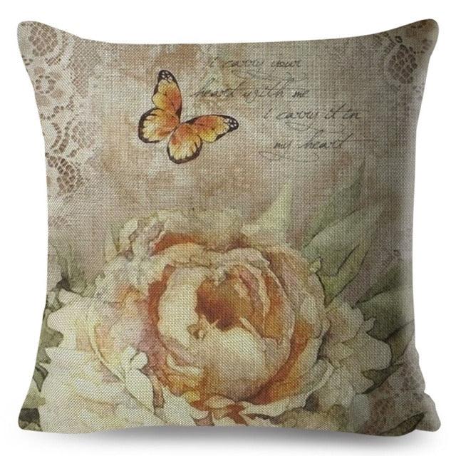 Vintage Europe Style ButteLight Blue Pattern Throw Pillow Covers