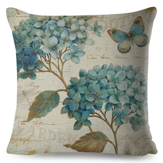 Vintage Europe Style ButteLight Blue Pattern Throw Pillow Covers