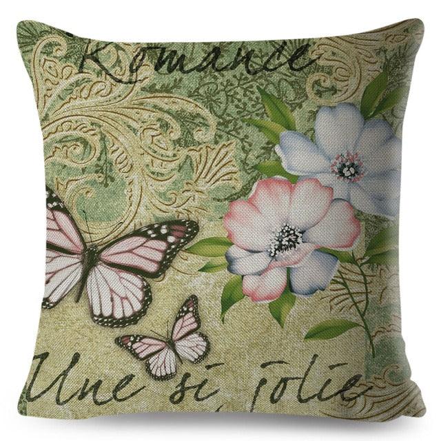 Vintage Europe Style ButteLight Blue Pattern Throw Pillow Covers