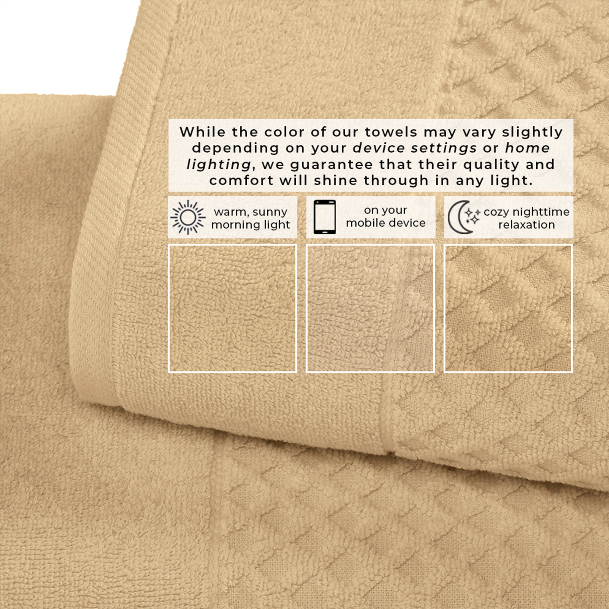 Cotton Diamond Waffle Weave Bath Towel Set