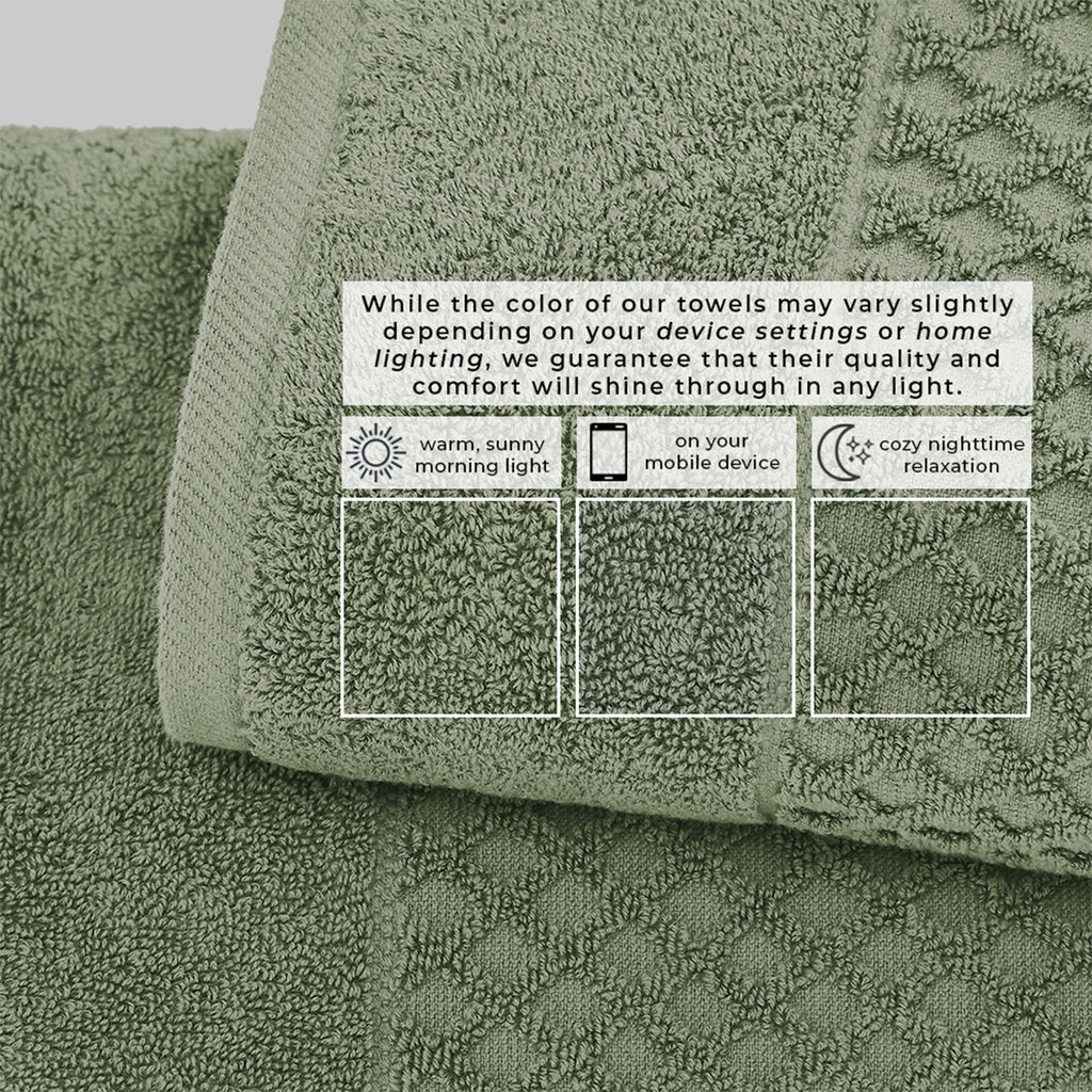 Cotton Diamond Waffle Weave Bath Towel Set