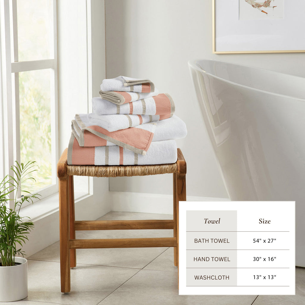 Decorative Cotton Stripe Bath Towel Set