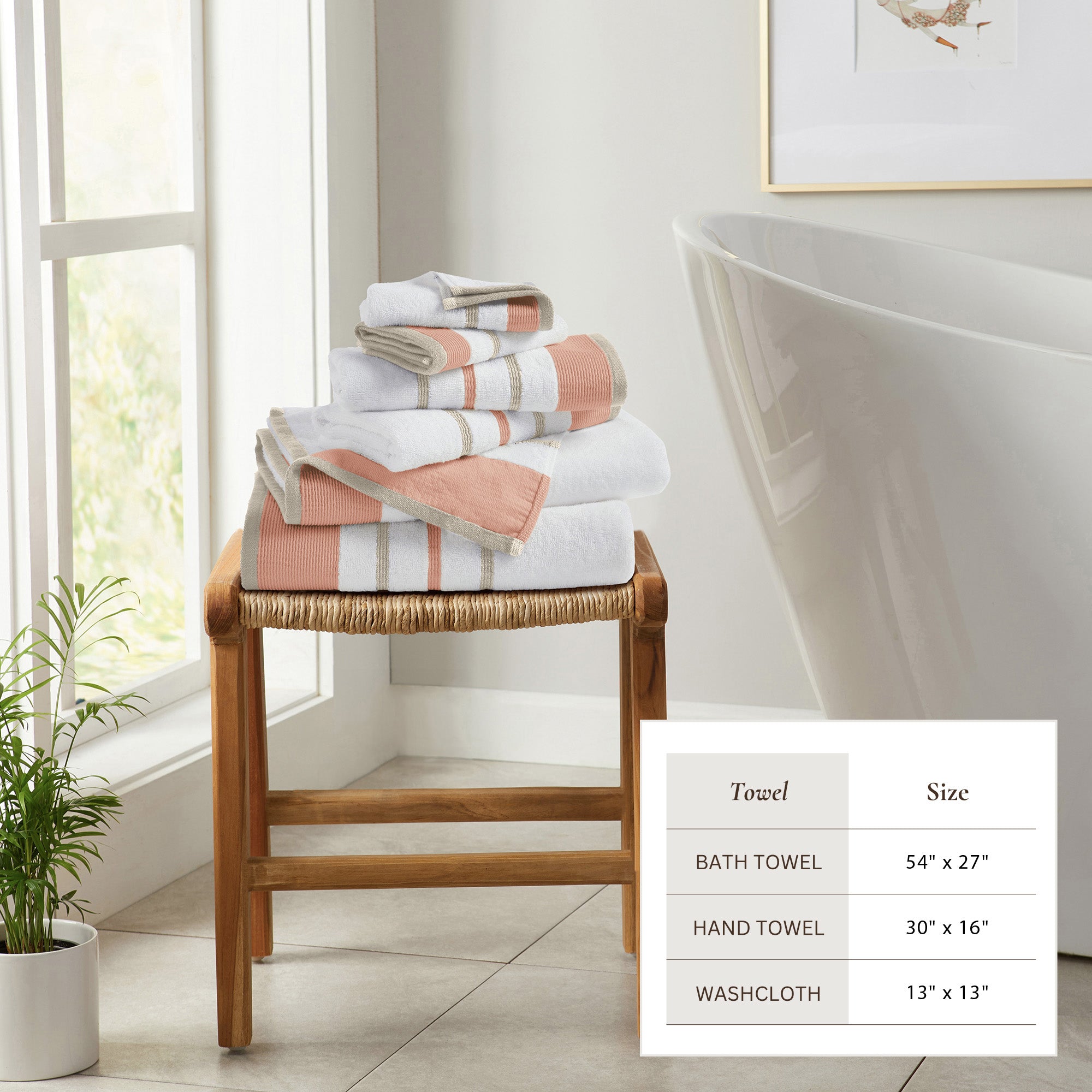 Decorative Cotton Stripe Bath Towel Set