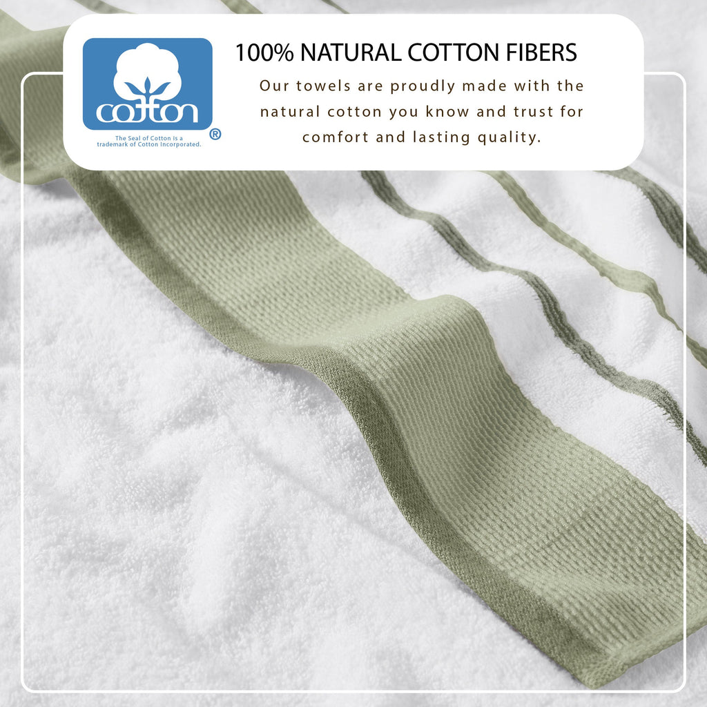 Decorative Cotton Stripe Bath Towel Set
