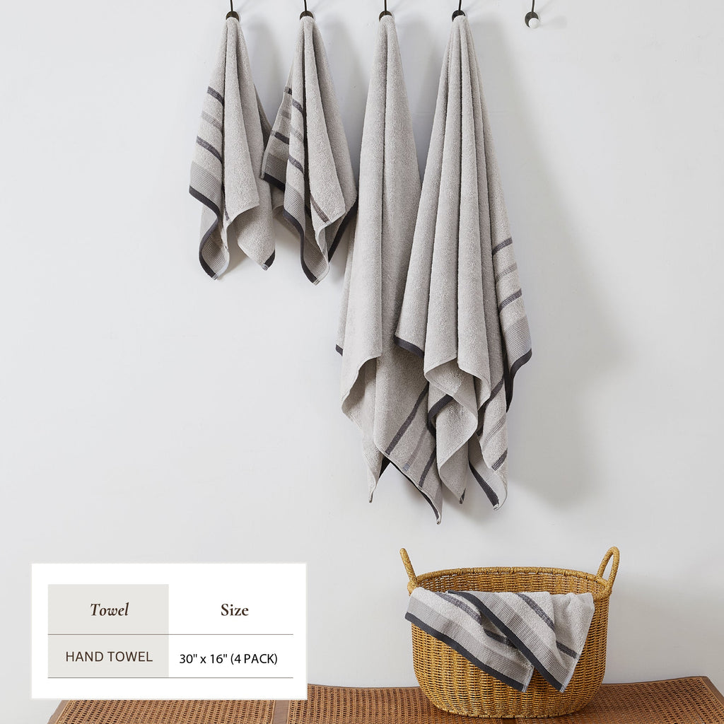 Decorative Cotton Stripe Bath Towel Set