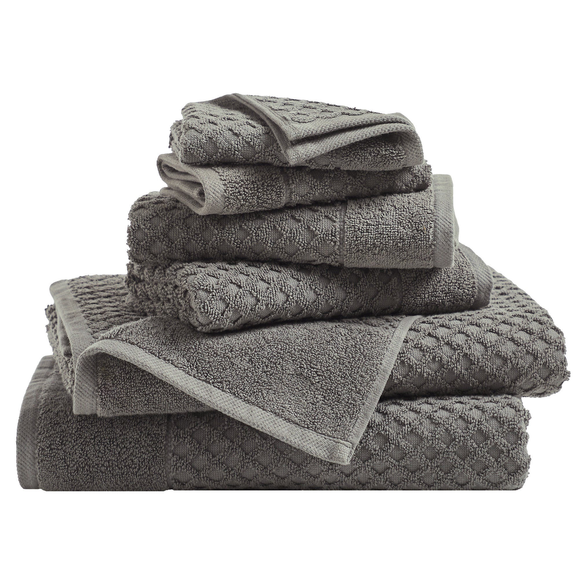 Cotton Diamond Waffle Weave Bath Towel Set