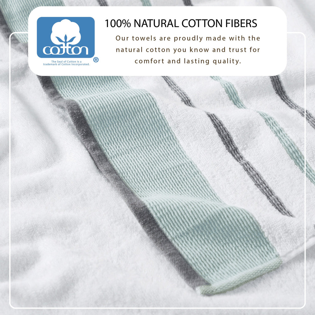 Decorative Cotton Stripe Bath Towel Set