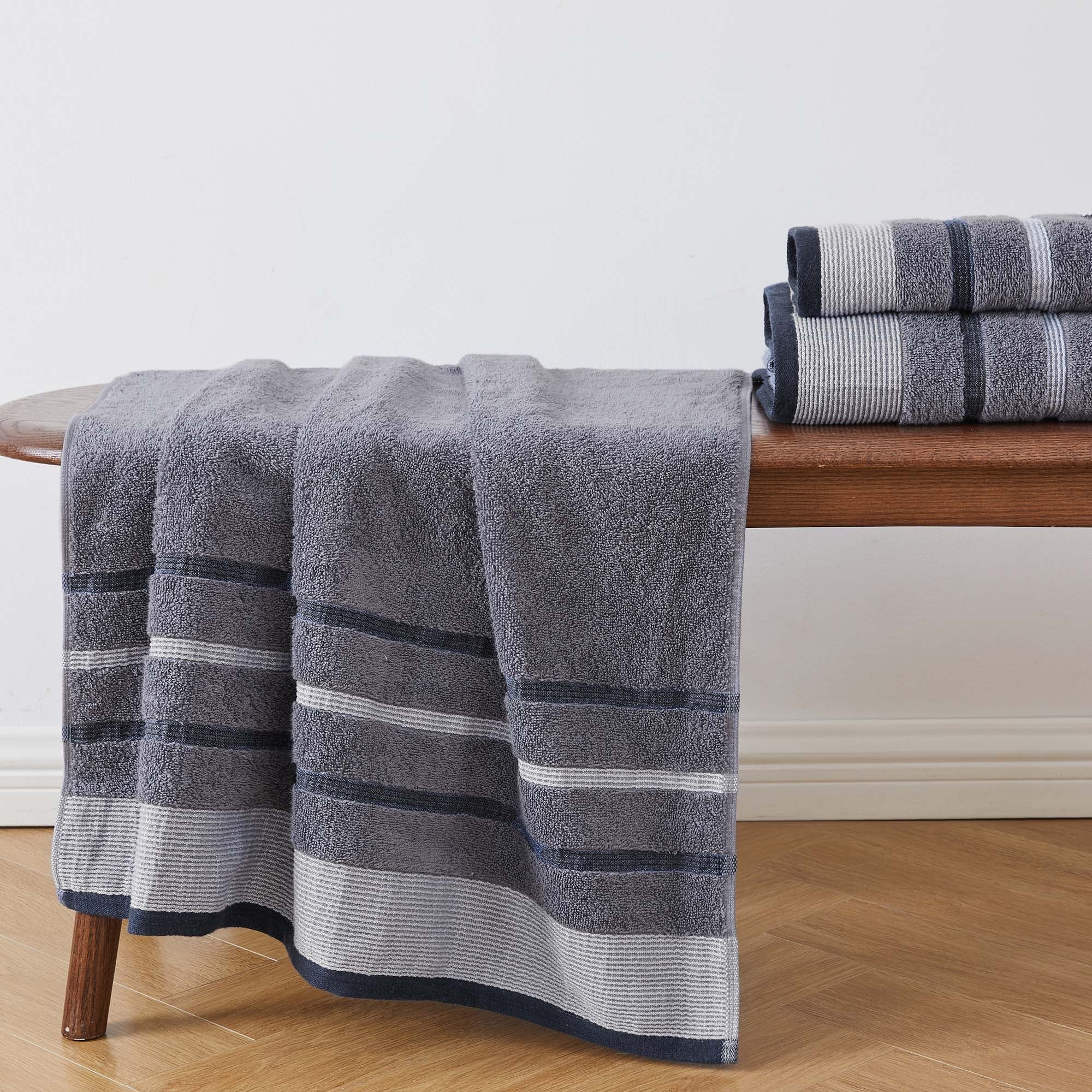 Decorative Cotton Stripe Bath Towel Set