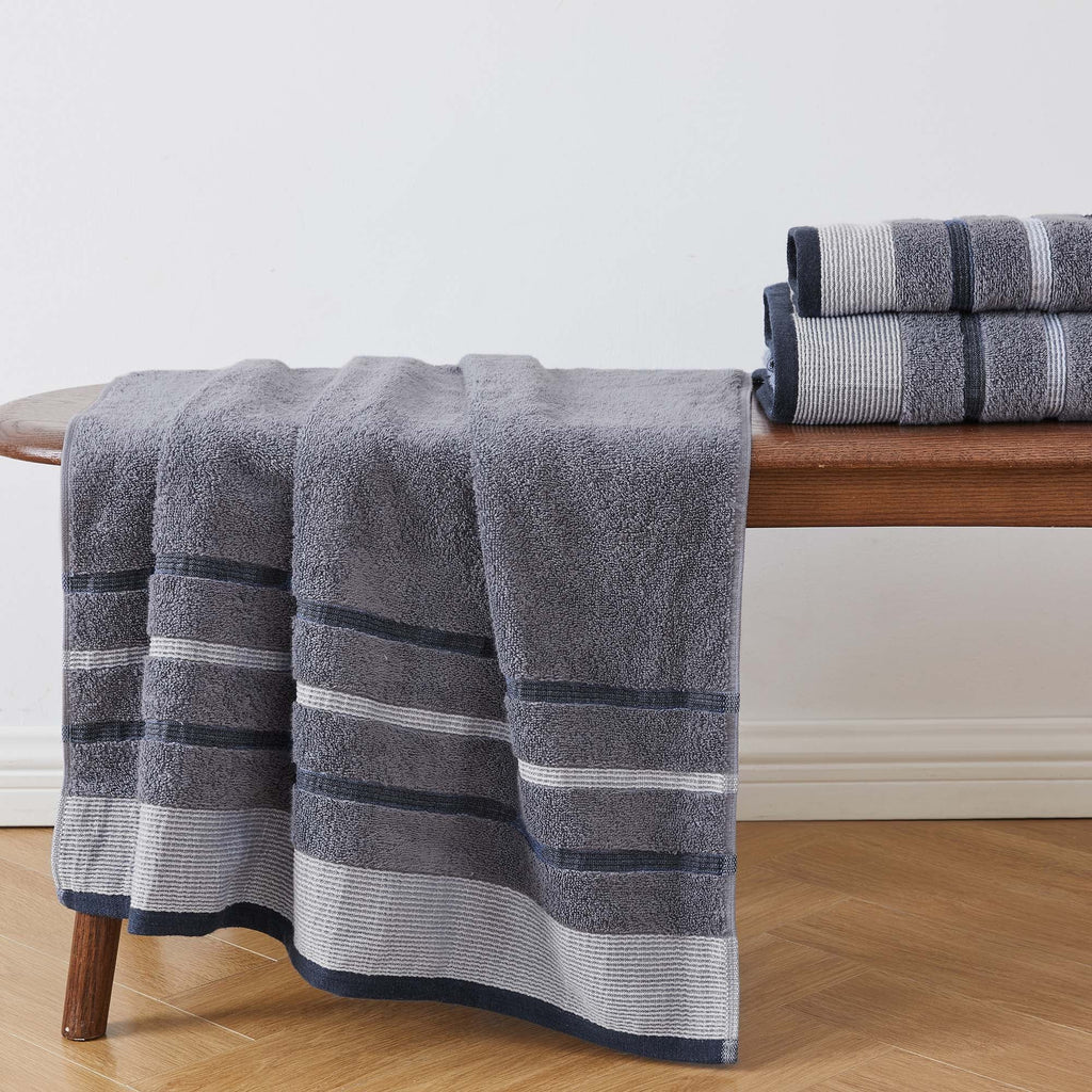 Decorative Cotton Stripe Bath Towel Set