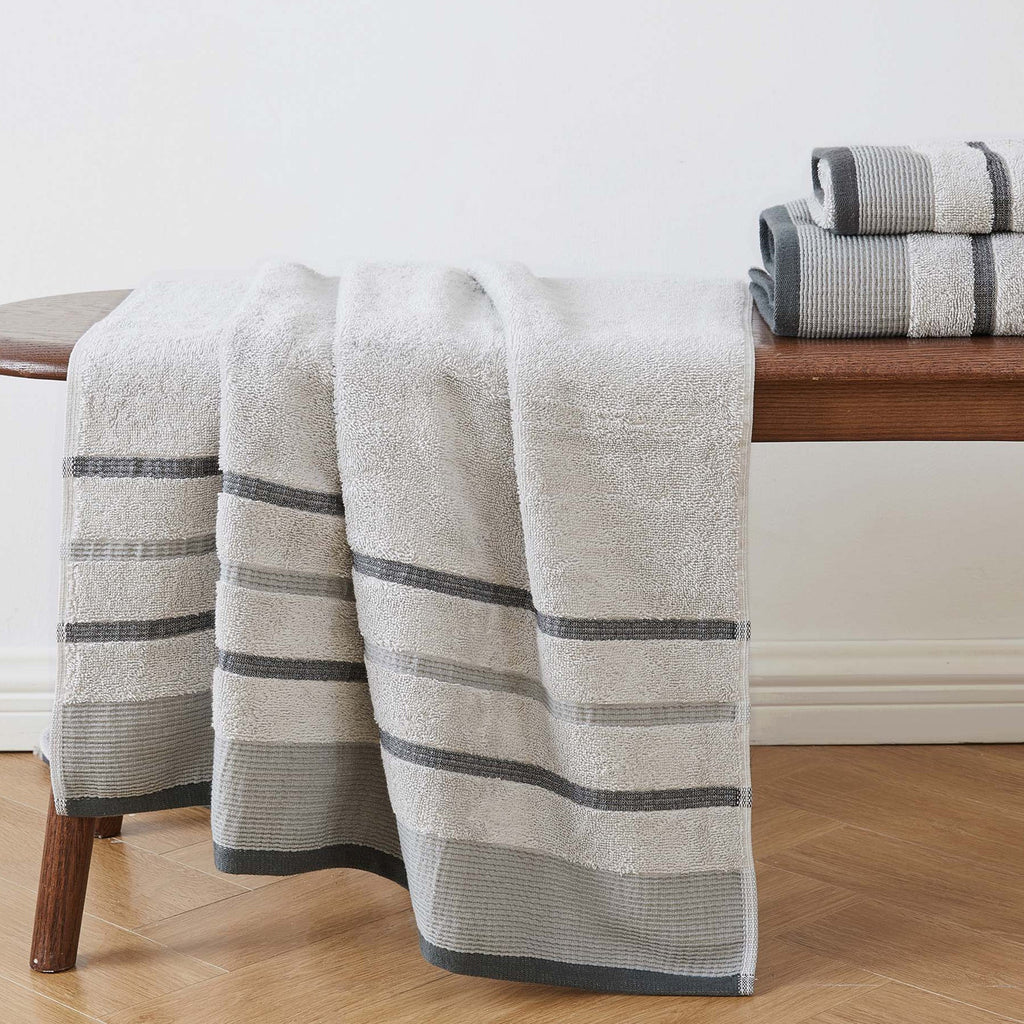 Decorative Cotton Stripe Bath Towel Set