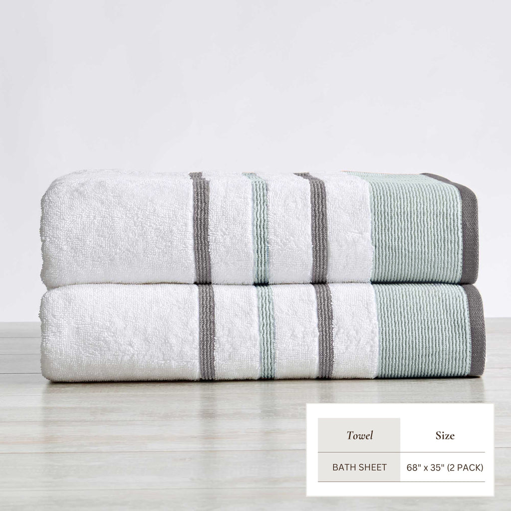 Decorative Cotton Stripe Bath Towel Set